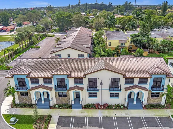 an aerial view of multiple house