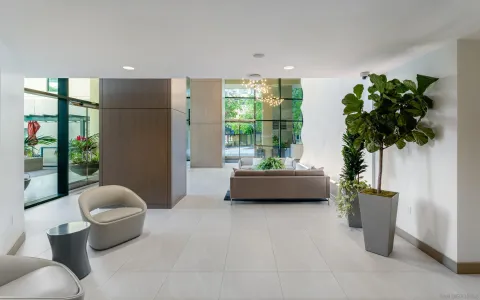 a living room with furniture