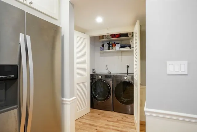 an outdoor view with a parked car