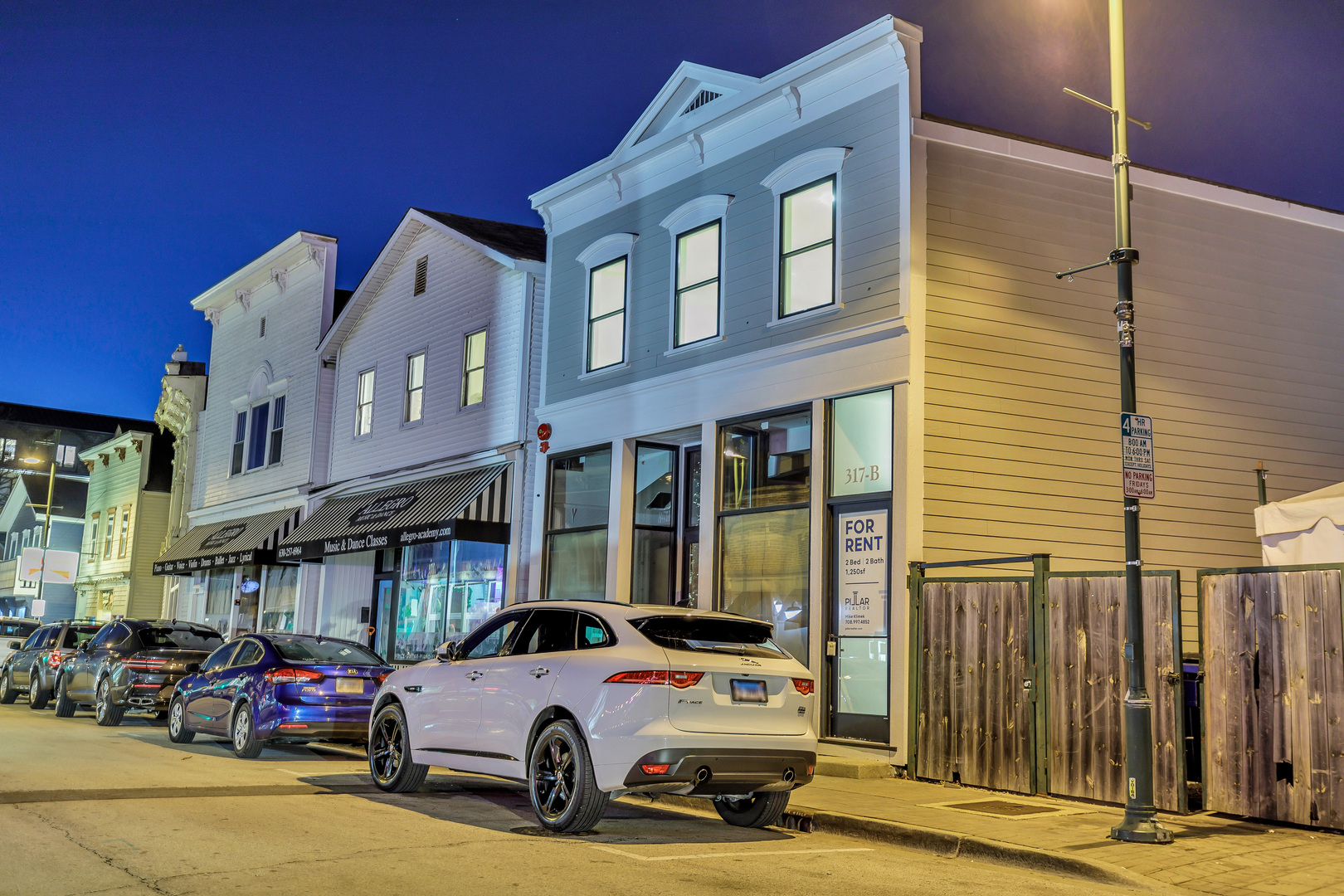 a car parked in front of a building