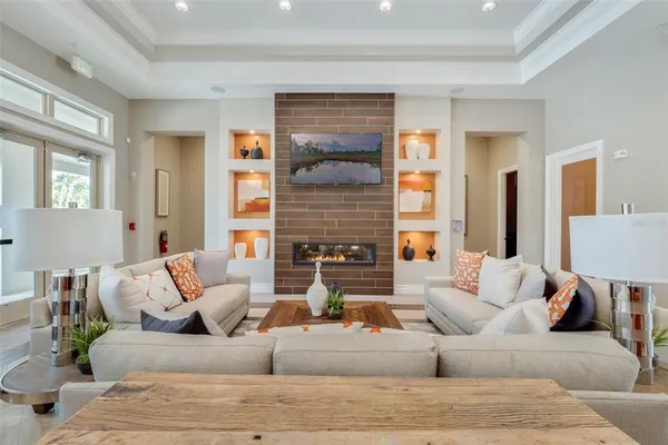 a view of swimming pool with a table and chairs