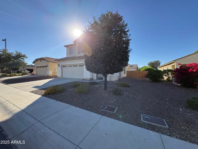 a view of a street with houses