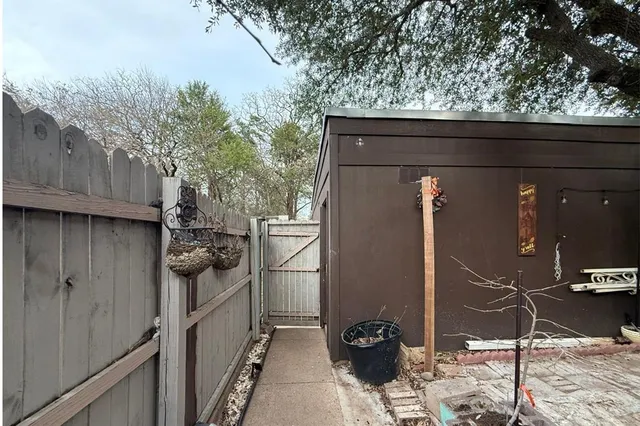 a view of backyard of house