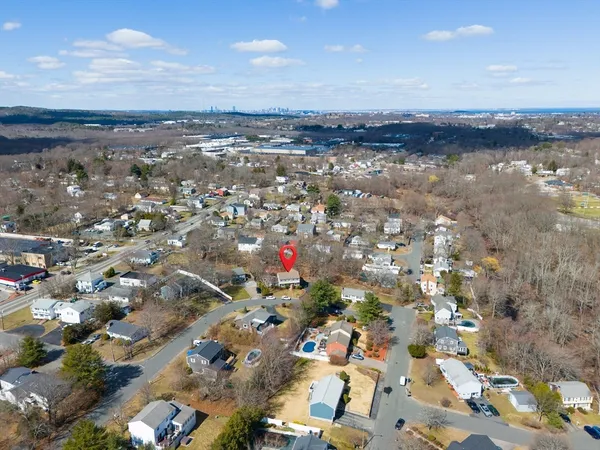 an aerial view of a city
