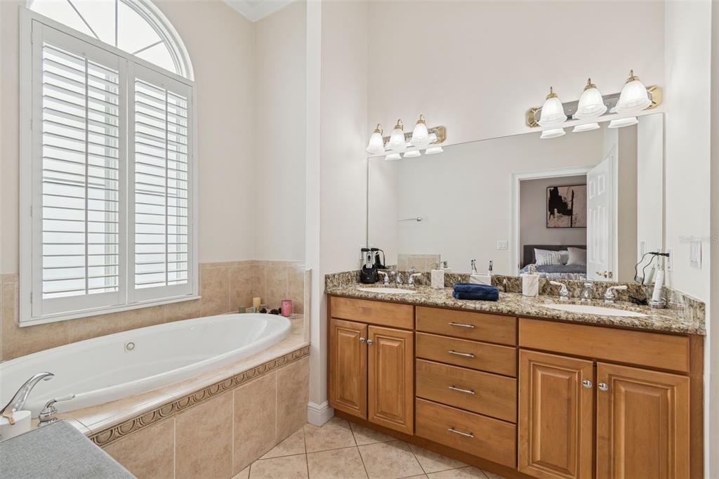 1001 South Rome Avenue, Unit 9 Tampa, FL 33606 - Photo 15 of 25 a bathroom with a granite countertop bathtub a sink and mirror