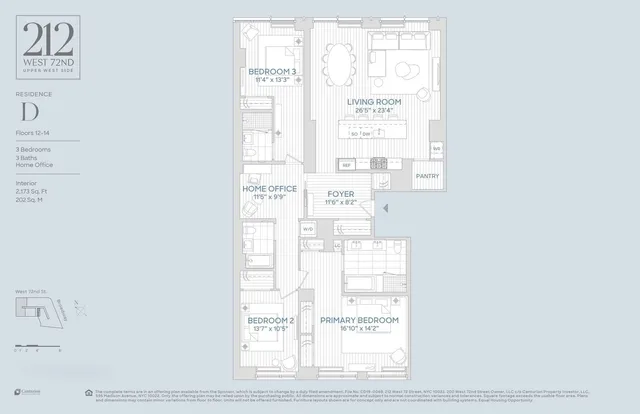 $4,850,000 | 212 West 72nd Street, Unit 14D | Upper West Side