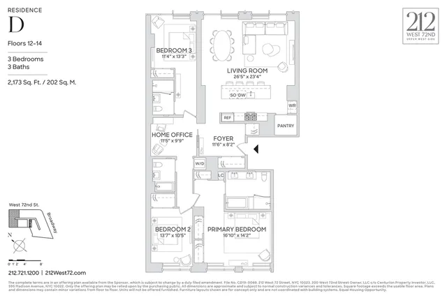 $4,850,000 | 212 West 72nd Street, Unit 14D | Upper West Side