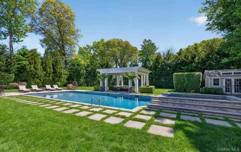 a view of swimming pool with lounge chair