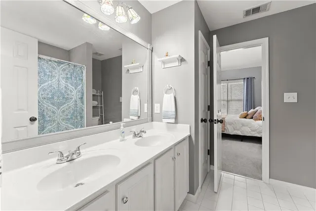 an aerial view of residential building with parking space