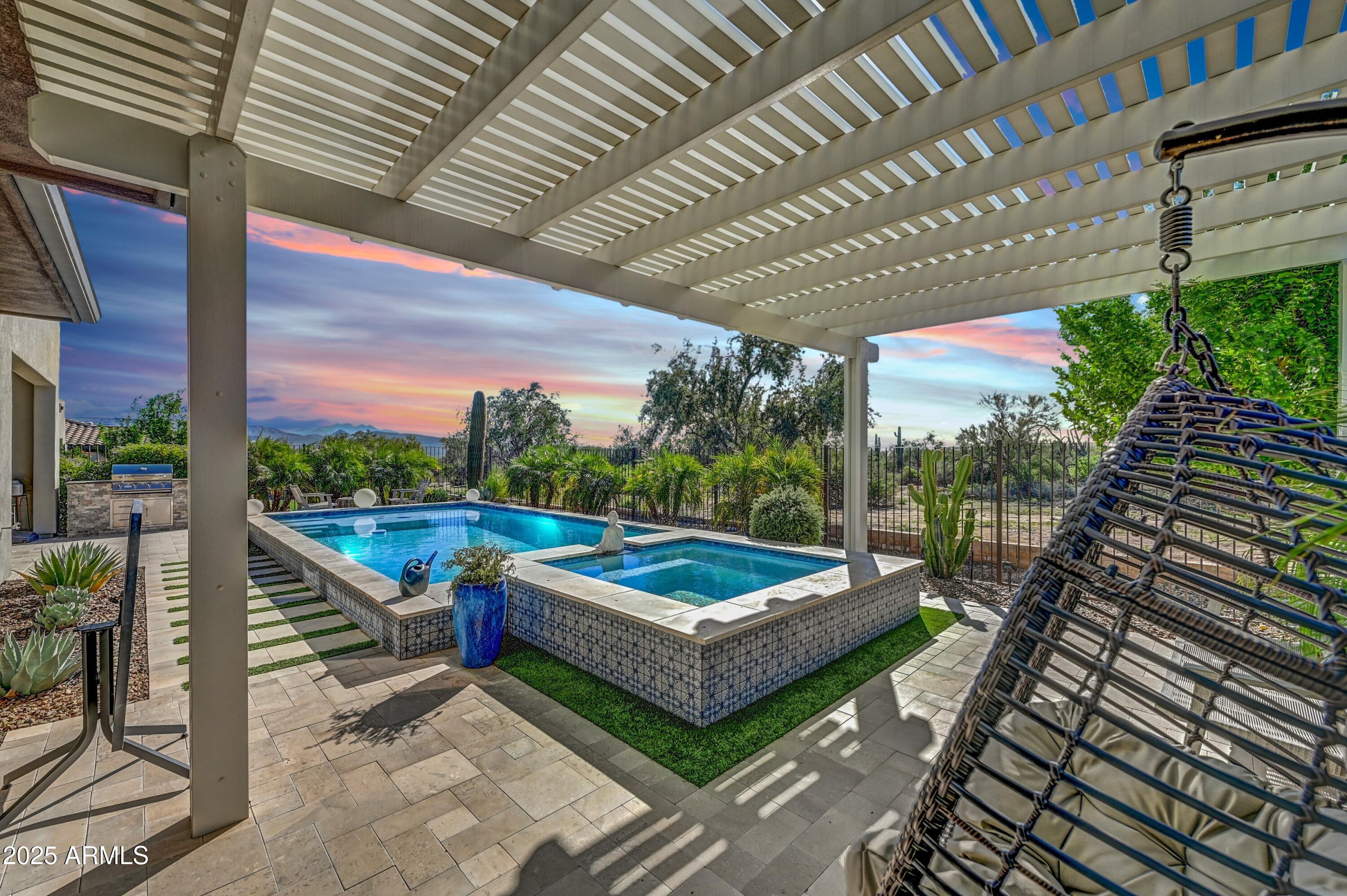 a view of a chairs and tables in the patio