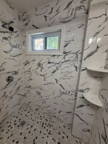 a bathroom with a shower
