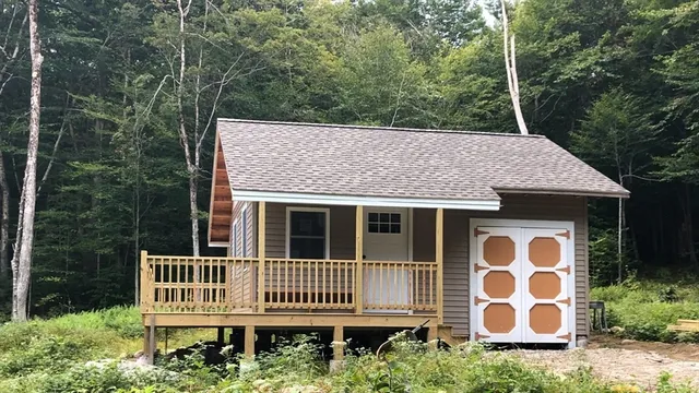 a house view with a garden