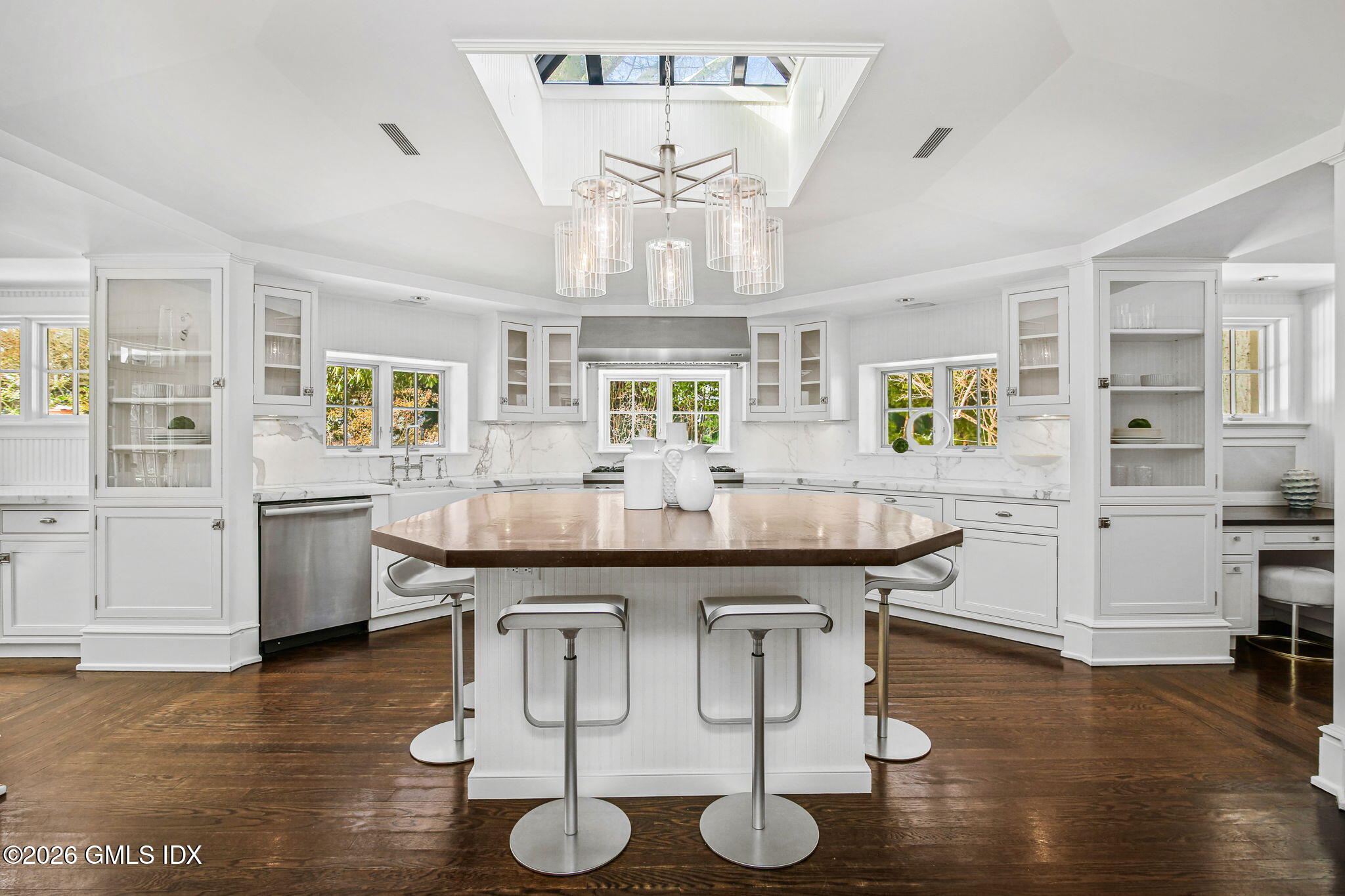 164 Round Hill Road Greenwich, CT 06831 - Photo 15 of 67 a view of a kitchen with granite countertop lots of counter top space and stainless steel appliances