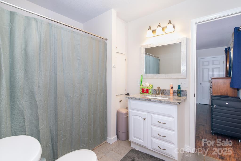 47 Hummingbird Road Franklin, NC 28734 - Photo 6 of 16 a bathroom with a sink a toilet and a mirror