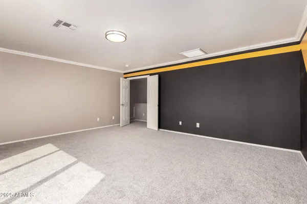 a view of a big room with wooden floor