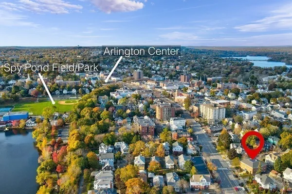 an aerial view of multiple house