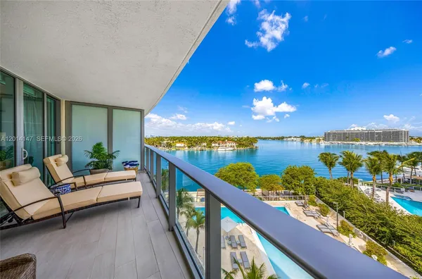 a balcony with hardwood