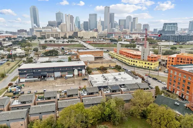 a view of a city with tall buildings