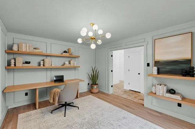 a living room with furniture