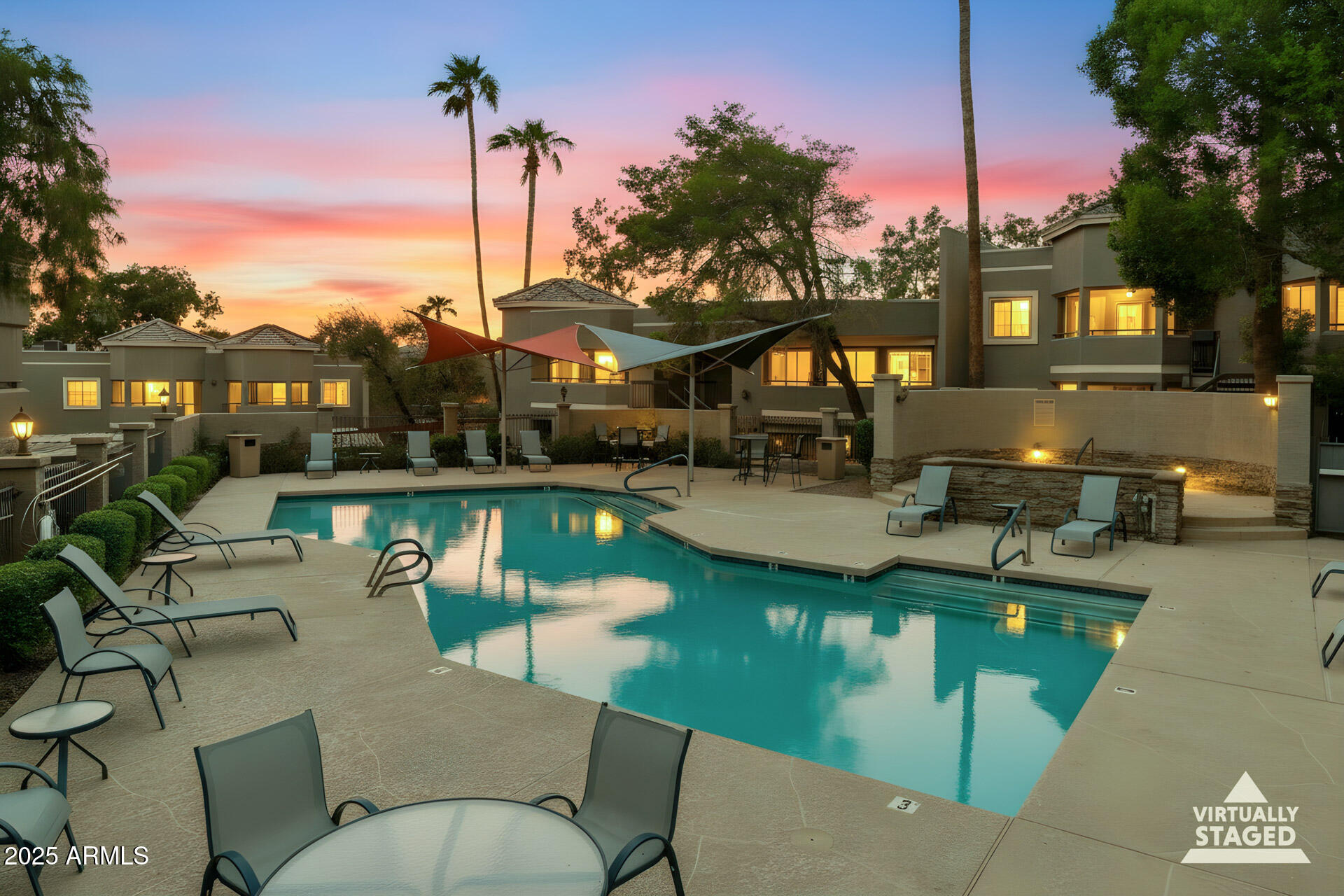 1720 East Thunderbird Road, Unit 1070 Phoenix, AZ 85022 - Photo 18 of 19 a front view of a house with swimming pool having outdoor seating