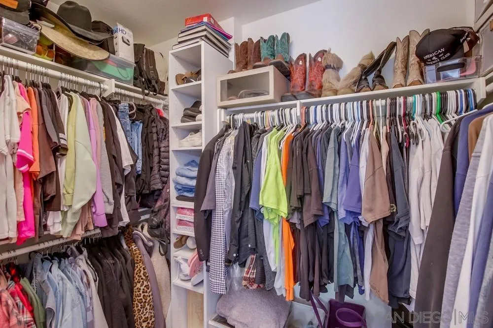 1966 Verbena Terrace Alpine, CA 91901 - Photo 26 of 41 a view of walk in closet with clothes and shoes