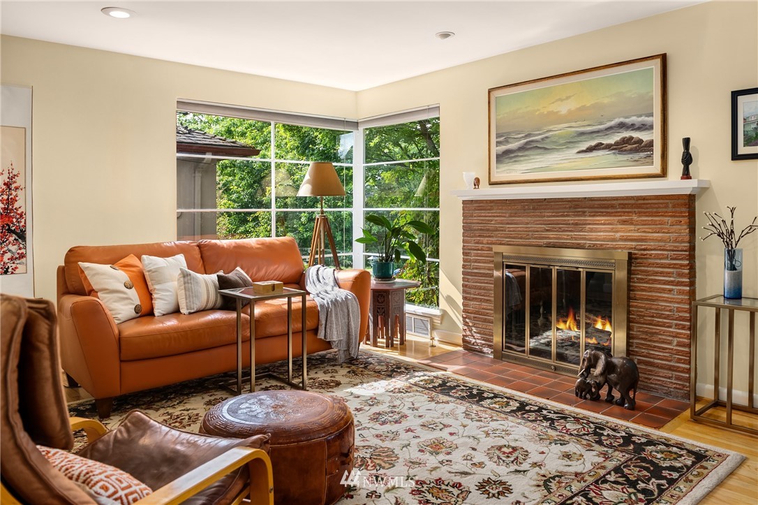 2315 North 57th Street Seattle, WA 98103 - Photo 18 of 35 a living room with furniture and a fireplace