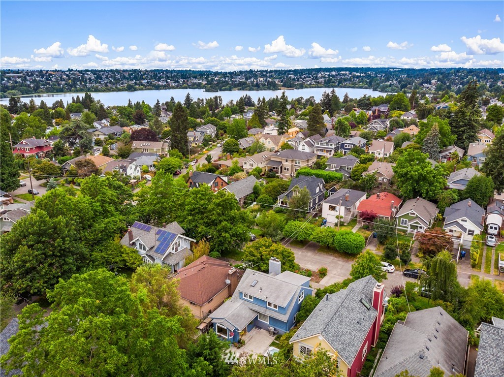 2315 North 57th Street Seattle, WA 98103 - Photo 3 of 35 an aerial view of residential house with swimming pool and outdoor space