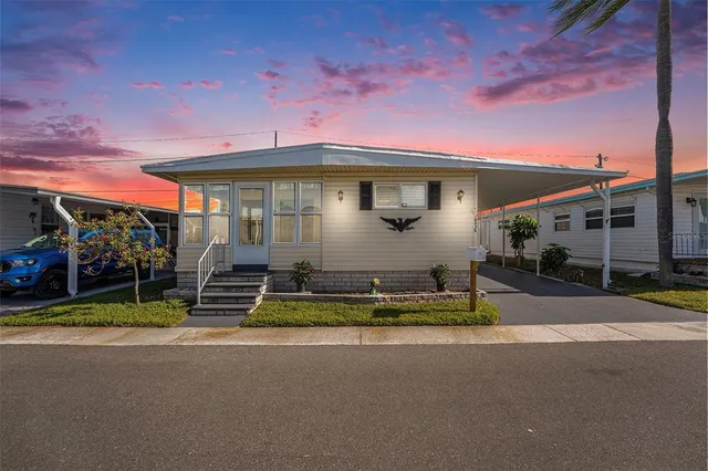 front view of a building with a porch
