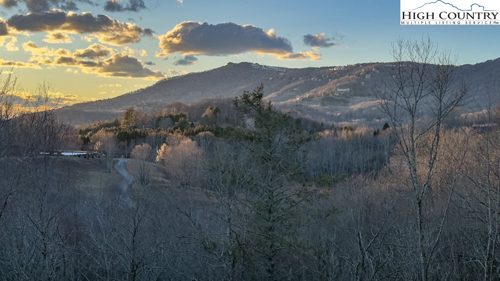 a view of a house with a mountain