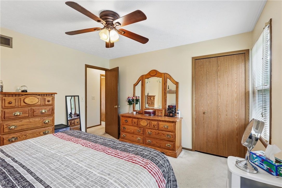 4702 Alger Road Richfield, OH 44286 - Photo 25 of 46 Primary bedroom with a closet, ceiling fan / light and carpet flooring