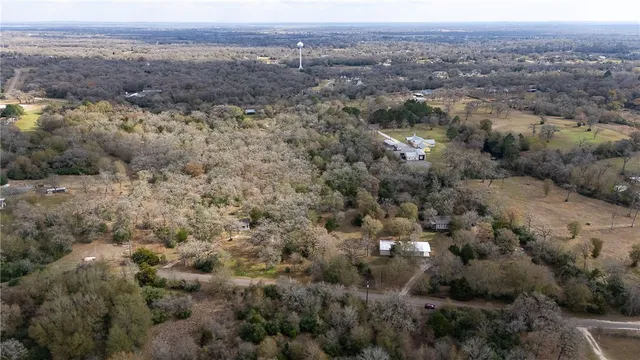 a view of a big yard with trees