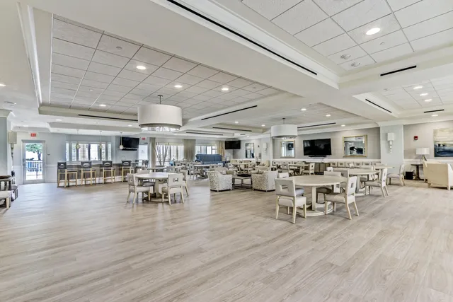 a view of building and yard