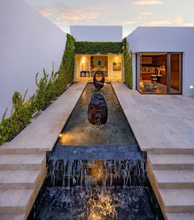 a outdoor view with a swimming pool