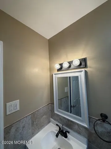 a close view of a sink in a bathroom