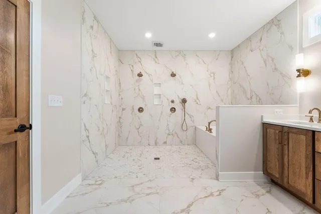 a bathroom with a shower