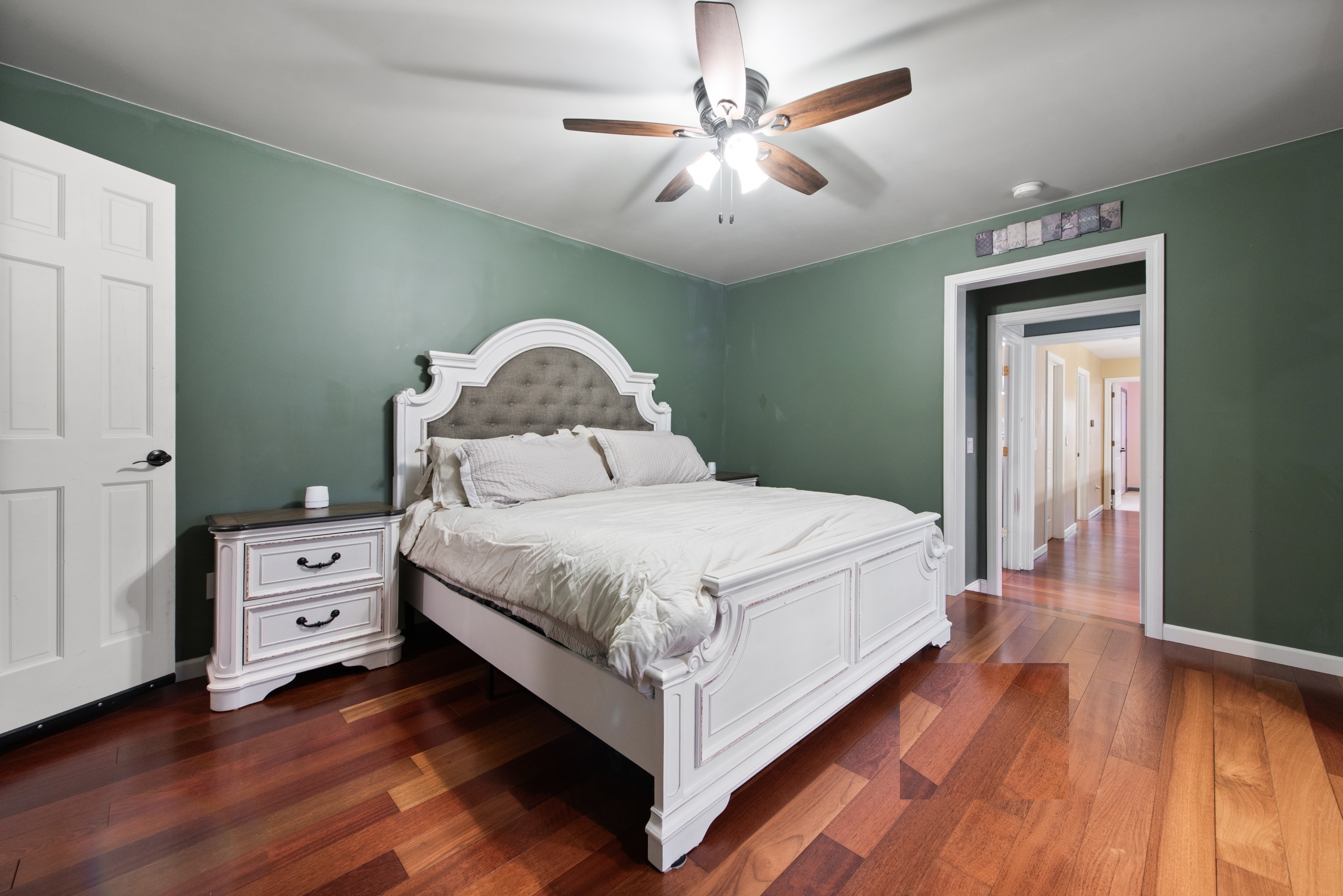 5 Race Track Hollow Middlefield, CT 06455 - Photo 17 of 40 a bedroom with a large bed and a chandelier