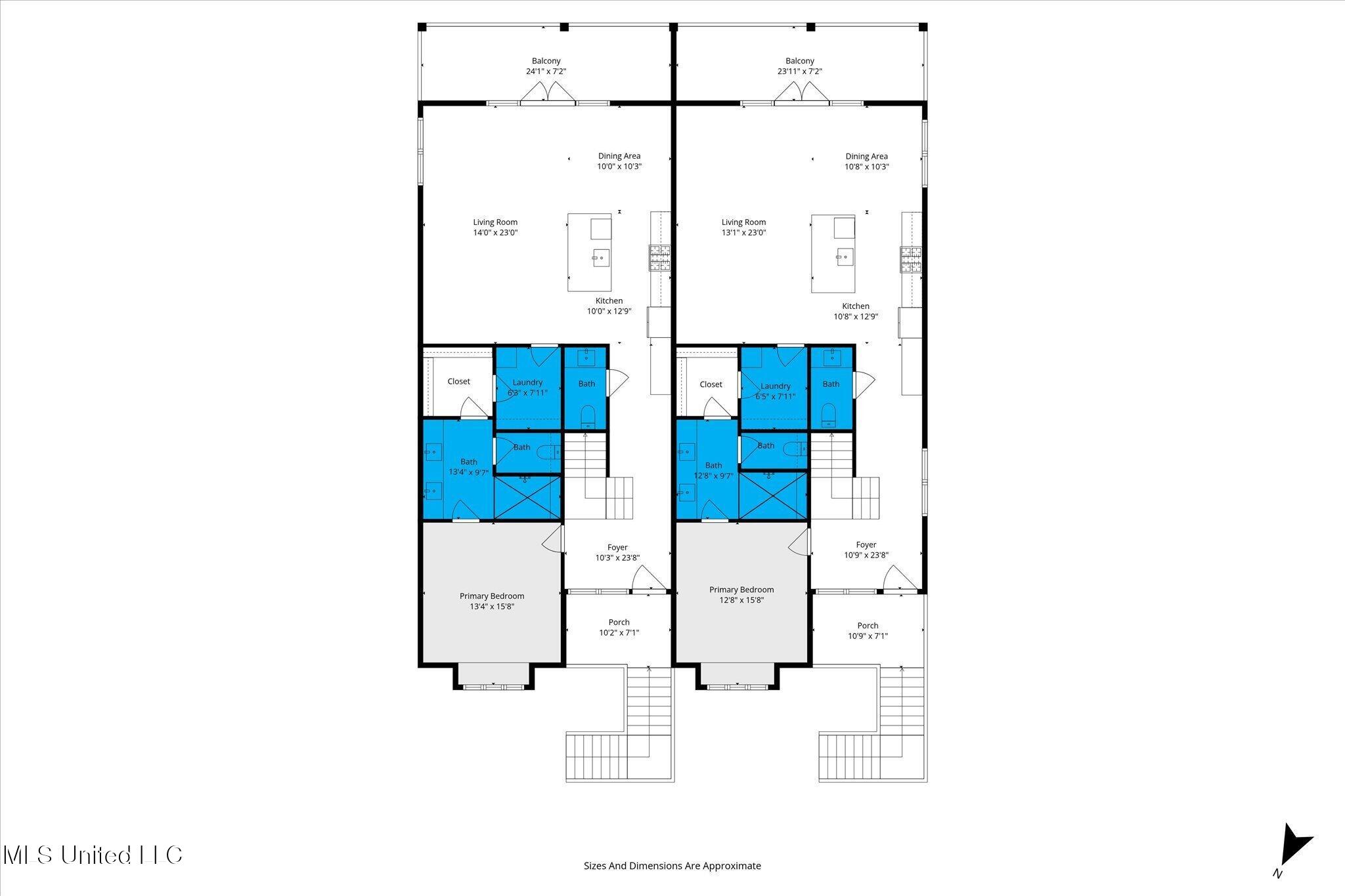 115 East 5th Street, Unit B Long Beach, MS 39560 - Photo 35 of 36 37-Floor Plans - 1st Floor - 115 E 5th S