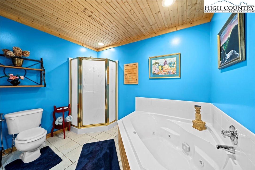 1902 Brown Road Sparta, NC 28675 - Photo 29 of 32 a bathroom with a sink a toilet and a large mirror