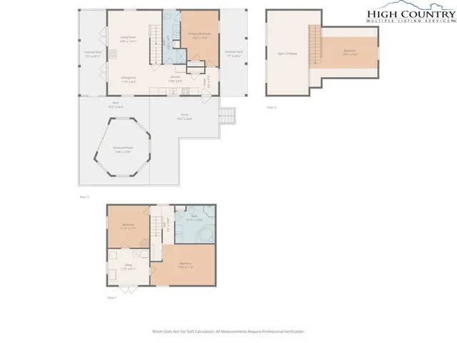 a view of a balcony with wooden floor