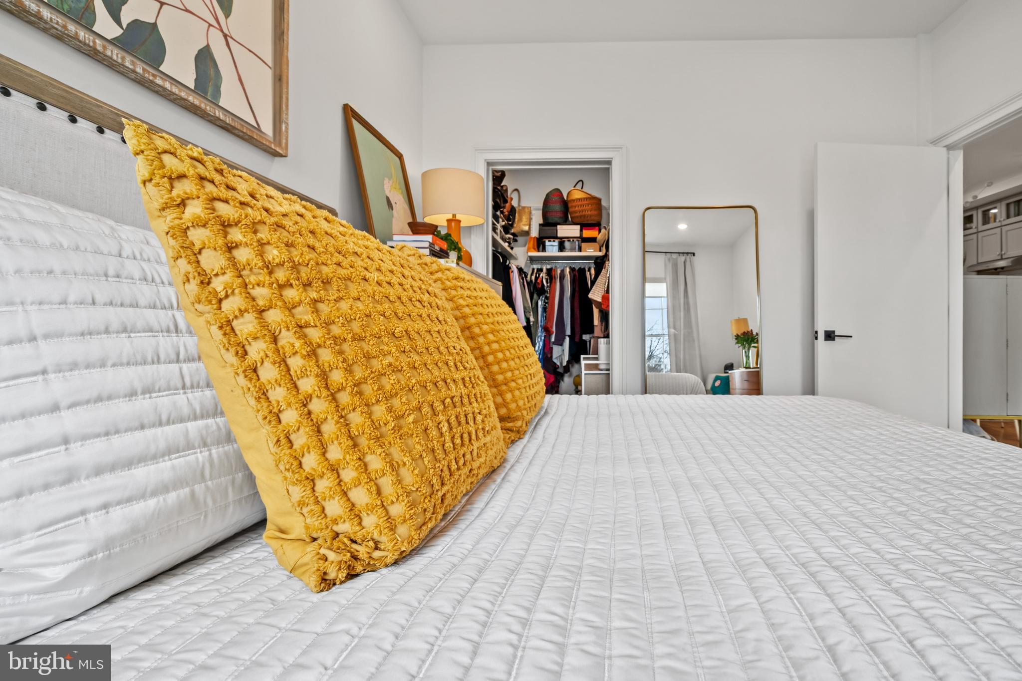 300 8th Street Northeast, Unit 307 Washington, DC 20002 - Photo 20 of 36 a bed room with a bed and a large mirror