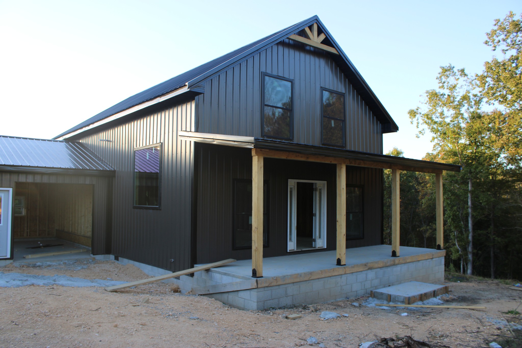 a view of a wooden door