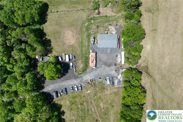 an aerial view of a house