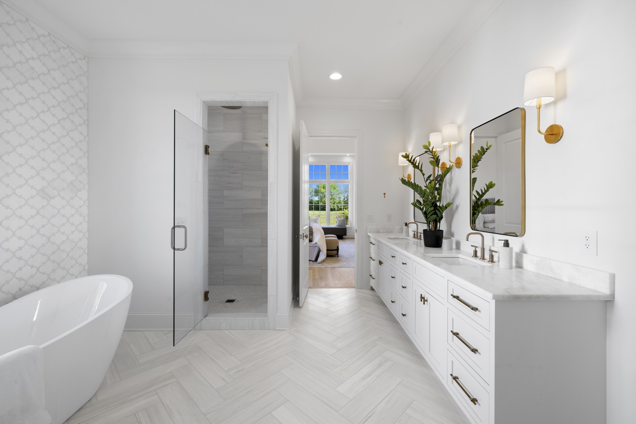 6006 Eastmans Way Brentwood, TN 37027 - Photo 6 of 12 a bathroom with a granite countertop sink mirror vanity and toilet