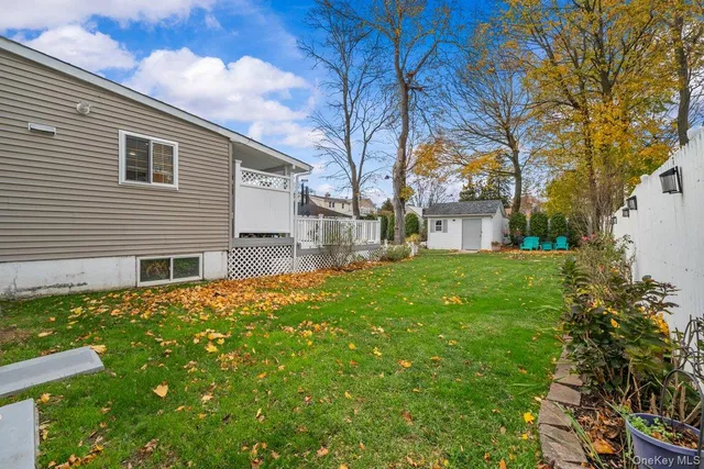 a house view with garden space