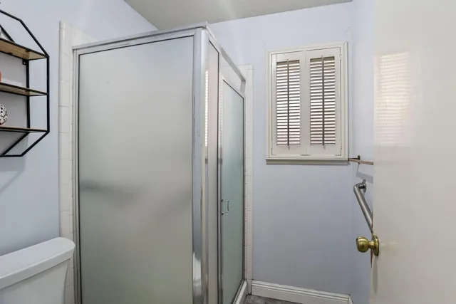 a bathroom with a shower