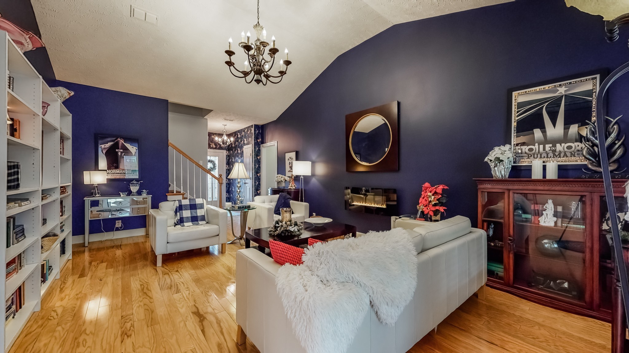 1815 Potters Court Murfreesboro, TN 37128 - Photo 11 of 49 a living room with fireplace furniture and a chandelier