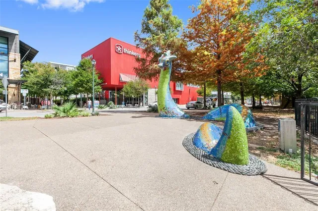 a front view of a building with street view