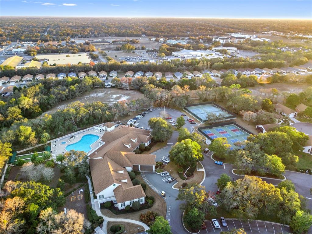 70 Center Oak Circle Spring Hill, FL 34609 - Photo 55 of 58 an aerial view of residential houses with outdoor space