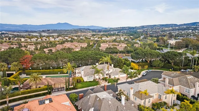 a view of a yard with plants and a fountain