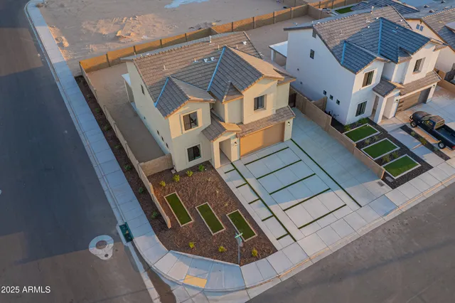 an aerial view of a house